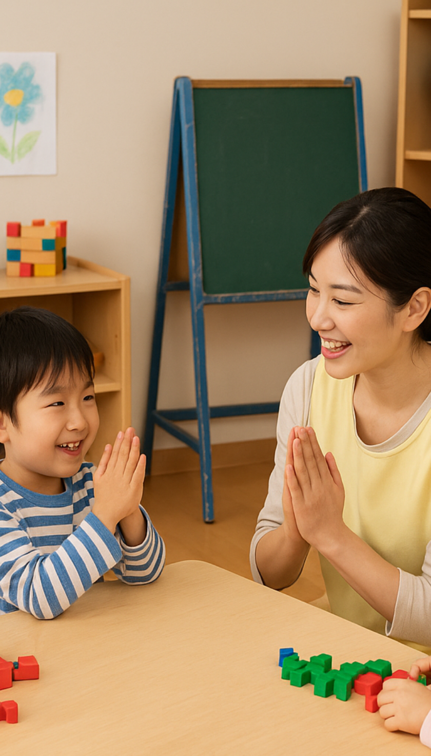 児童発達支援・放課後等デイサービス アロー（千葉県八千代市）児童発達支援組の活動風景。未就学児が楽しく療育に取り組む様子